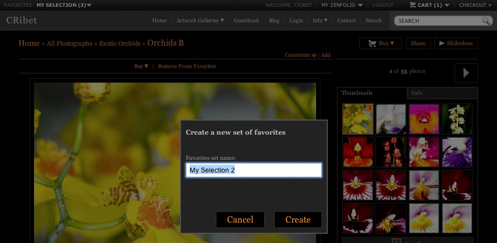 Favorites new Set Dialog