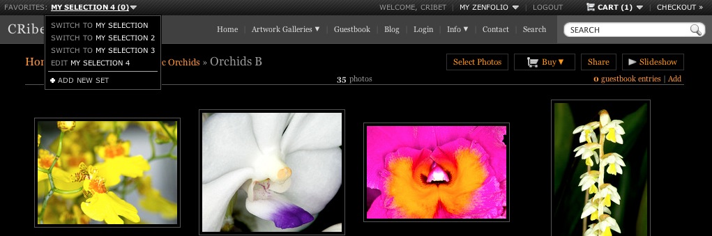 Favorites Sets Pulldown